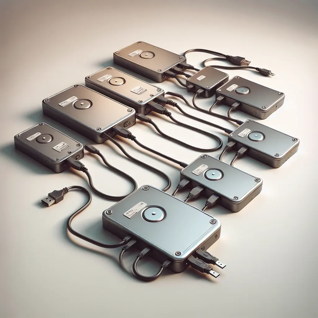 Why are some external drives designed with daisy-chaining capabilities?